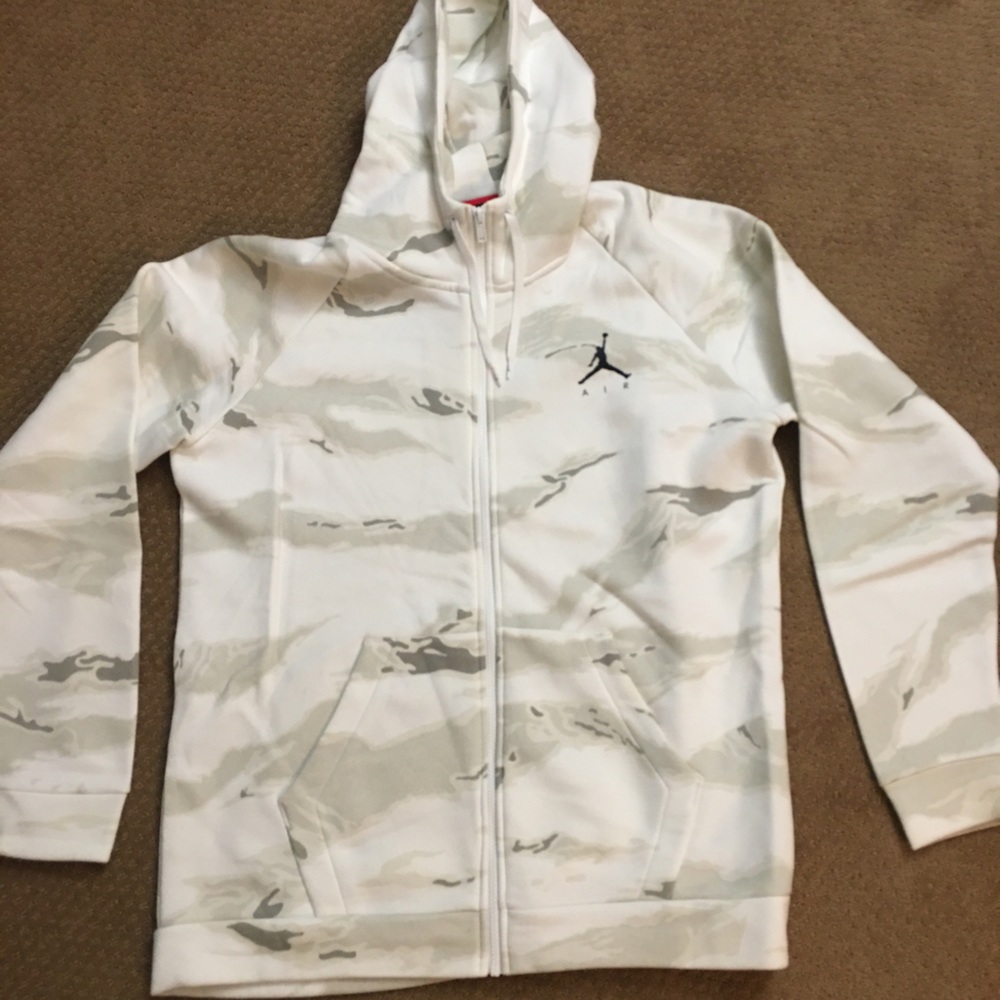 Nike Jordan size XL white camo full zip hoodie worn once